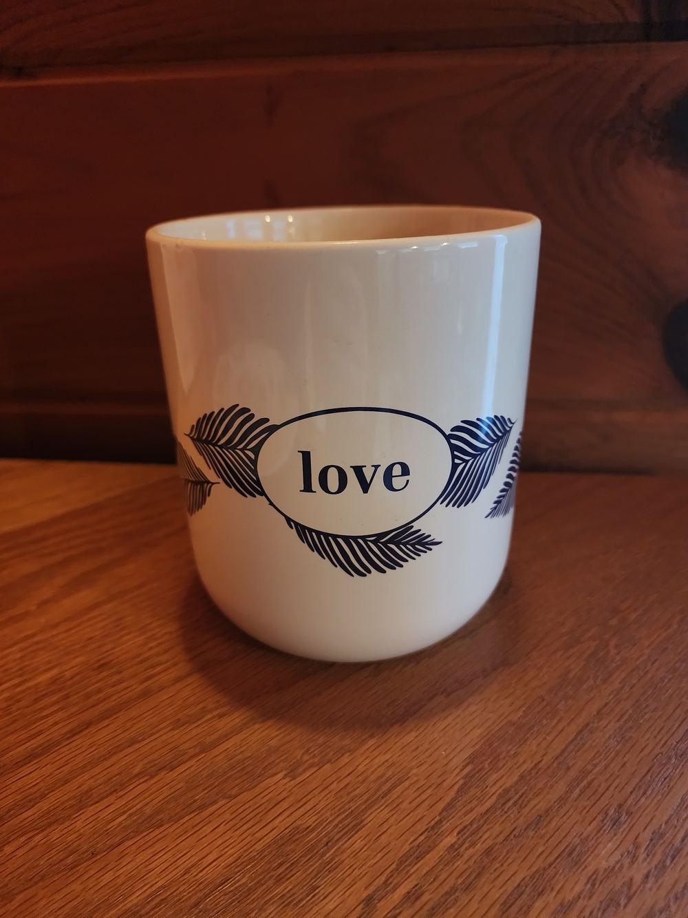 Mary & Martha Ceramic Planter, "LOVE" Blue And White
